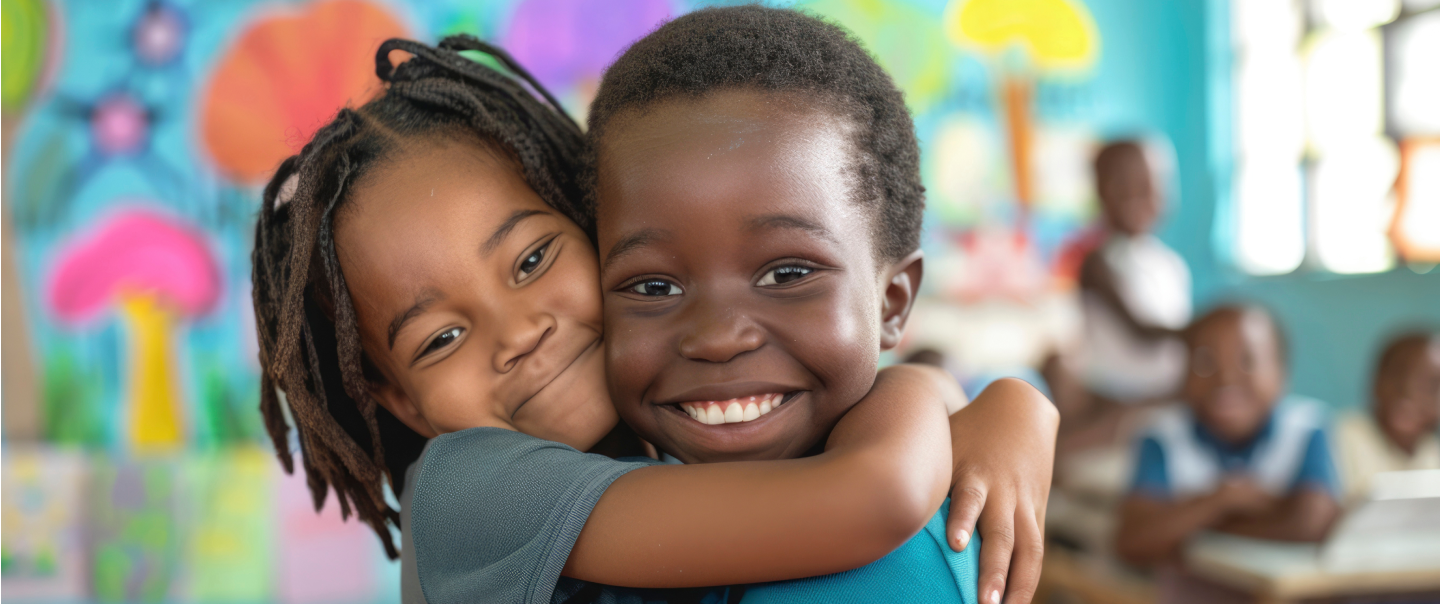 children hugging